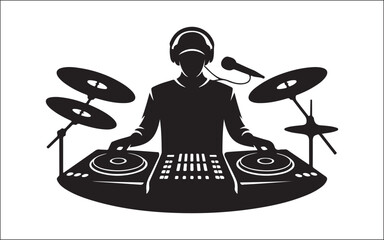 dj with headphones music 