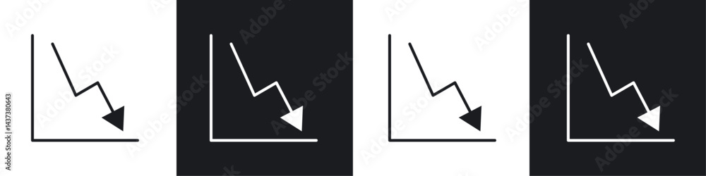 Poster reduction chart icon sign and symbol vector design