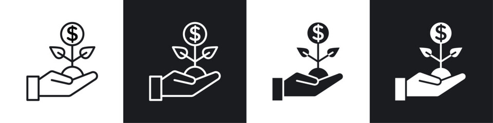 Money tree icon sign and symbol vector design