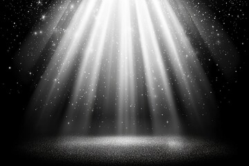 Bright spotlight on a dark stage