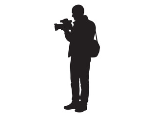 CAMERAMAN SILHOUETTE WHITE BACKGROUND