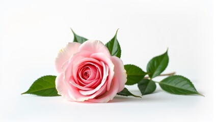 Fototapeta premium Soft pink rose isolated on white background