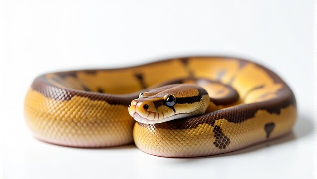 Yellow ball python resting