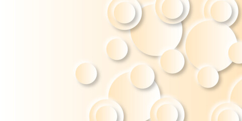 Abstract yellow geometric modern circle background Neomorphs design.White paper circle with shadows on brown background.Vector illustration.Textured template for a web splash in a modern style........