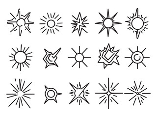 A vector set of christmas snowflake icons for winter design and holiday decoration