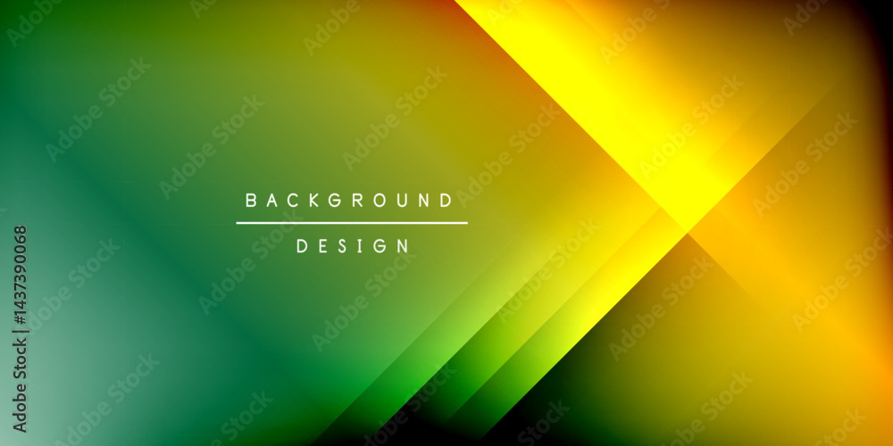 Aufkleber Abstract gradient background. Green, yellow, orange hues blend smoothly. Diagonal lines create dynamic visual effect. Modern design element.