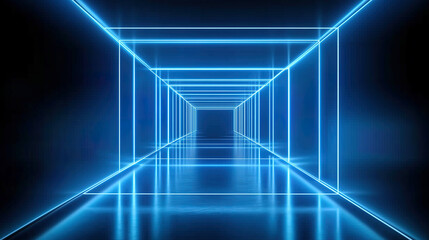 Fototapeta premium blue neon squares