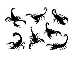 Naklejka premium scorpion silhouette vector collection