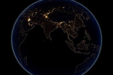 Global night lights, showcasing world urbanization