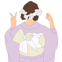 振袖を着た20歳の成人女性