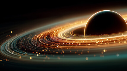 Planet in space on a dark background