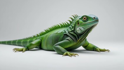 Fototapeta premium Regal Green Iguana Studio Portrait