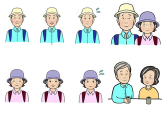 シニア　夫婦　ハイキング