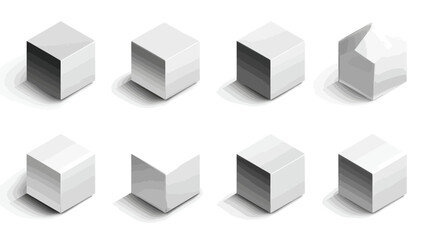 Icon sheet, simple shapes, 3D Cube icons