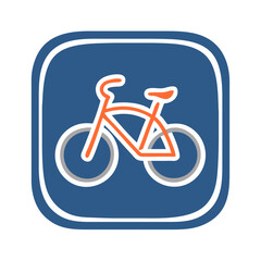 Bicycle icon on blue background