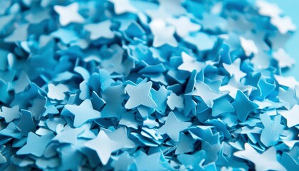 Light blue star confetti close-up