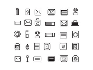 Office Stamp art icon elegant line drawing for office