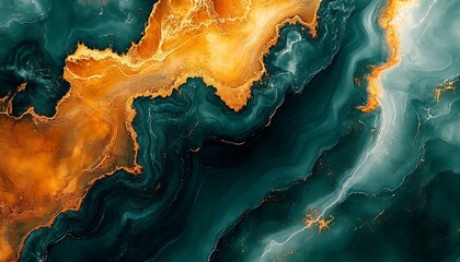 Obraz premium Teal, gold, and white abstract swirls