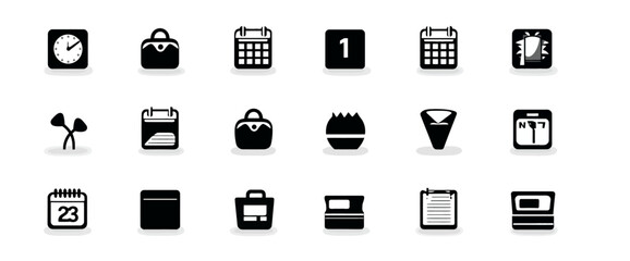 Icon sheet, simple shapes, Calendar icons