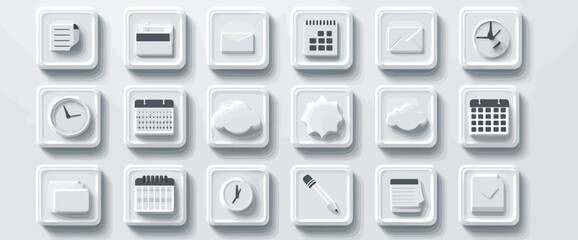 Icon sheet, simple shapes, Calendar icons