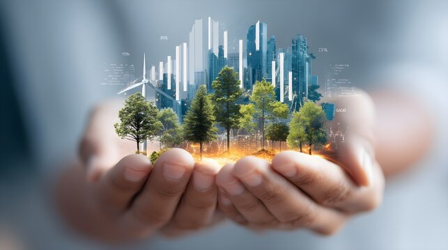 ESG Environmental Social Governance concept. Business investment analysis model. Socially responsible investing strategy. Corporate sustainability performance