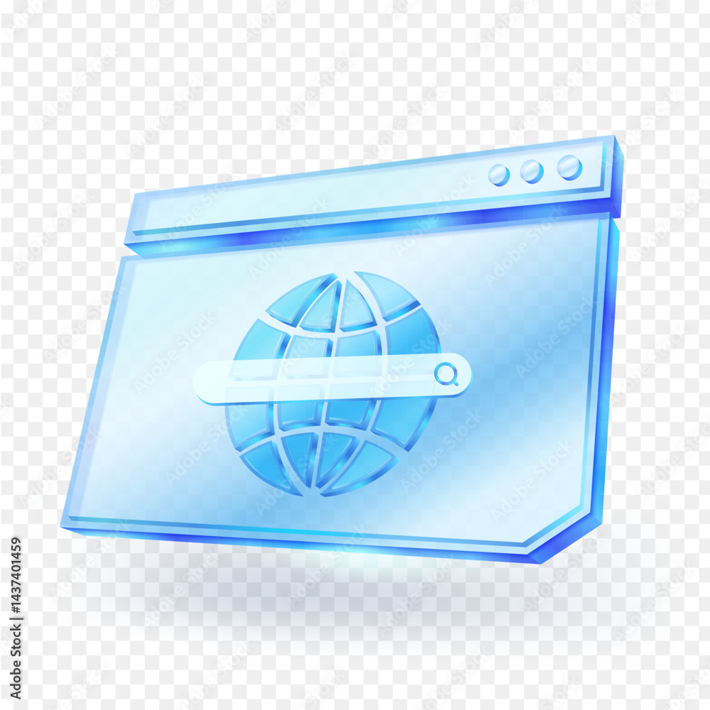 Fototapete futuristic and sleek web browser interface design with a globe icon and search bar. ideal for concep