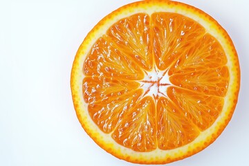A sliced orange, isolated on a white background