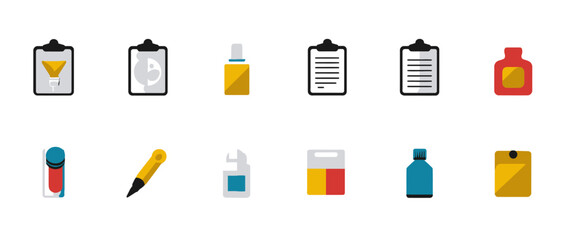 Icon sheet, simple shapes, Clipboard icons