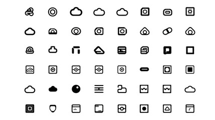 Icon sheet, simple shapes, Cloud Code Symbol icons