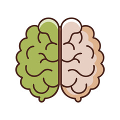 Fototapeta premium Brain illustration representing cognitive functions in vibrant colors 