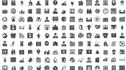 Icon sheet, simple shapes, Crowdsource Network icons