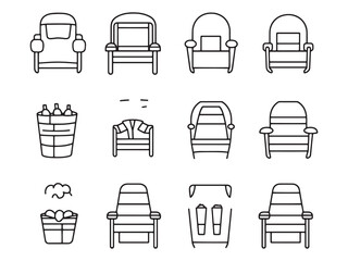 Open-air Cinema art icon creative line style drawing