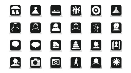 Icon sheet, simple shapes, Followers Group icons