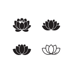 Fototapeta premium Minimalist Lotus Flower Outline Simple Vector Art