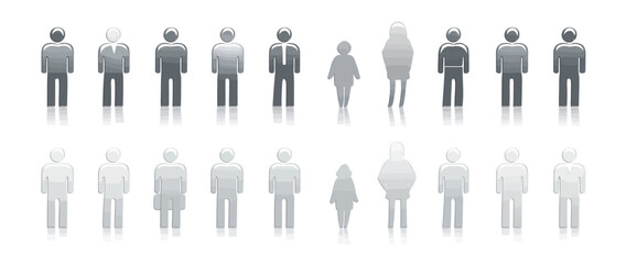 Icon sheet, simple shapes, Group of People icons
