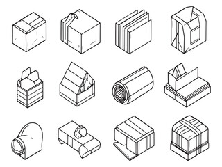 Packing Material art icon minimalist graphic symbol illustration