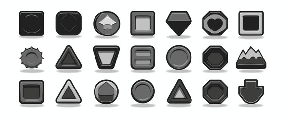 Icon sheet, simple shapes, Layers icons