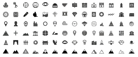 Icon sheet, simple shapes, Map icons
