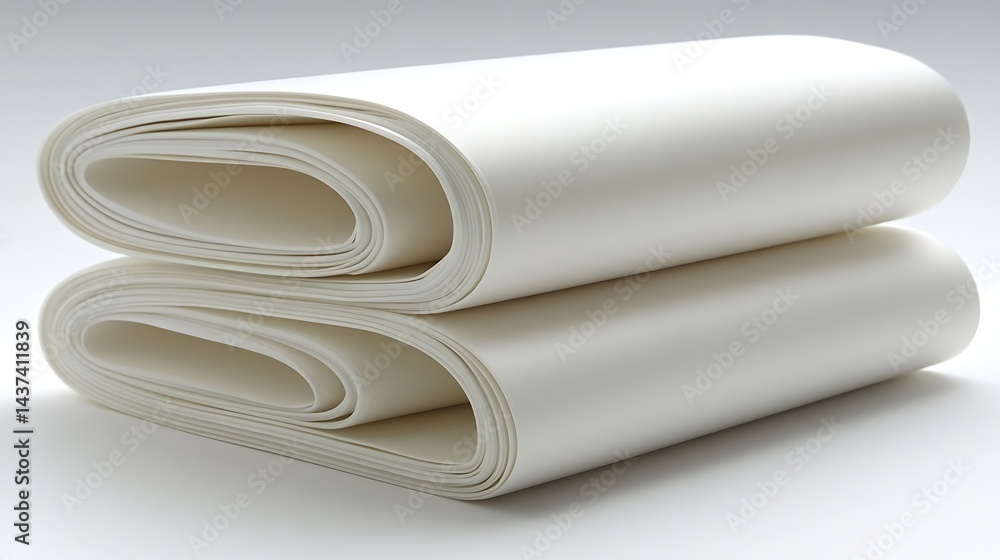 Poster stack of pristine white sheets of paper, ready for printing or crafting projects