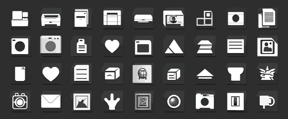 Icon sheet, simple shapes, Printer icons