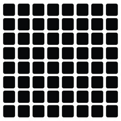 Black fill, no stroke. Square divided in 36 parts, into ninths. 6x6 grid. Isolated  illustration, white background. Asset for overlay, montage, collage, presentation. Business concept. EPS 20 . 