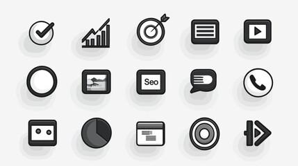 Icon sheet, simple shapes, SEO Graph icons