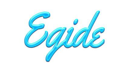 Glowing blue effect of name Egide on white background.