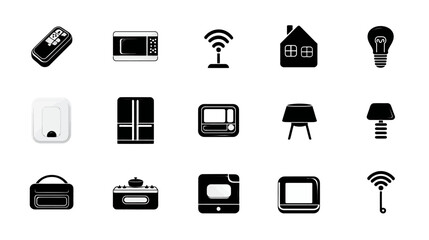 Icon sheet, simple shapes, Smart Home icons