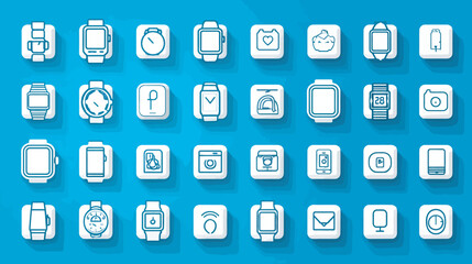 Icon sheet, simple shapes, Smartwatch icons