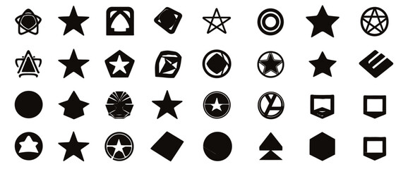 Icon sheet, simple shapes, Star icons