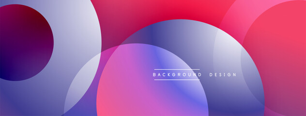 Abstract fluid shapes overlap. Gradient colors blendpurple, pink, blue. Modern design element for backgrounds, presentations.