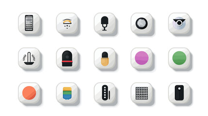 Icon sheet, simple shapes, Voice Assistant icons