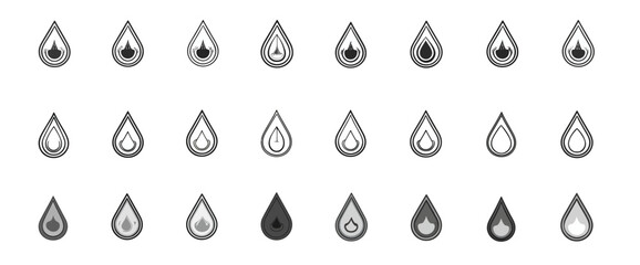 Icon sheet, simple shapes, Water Drop icons