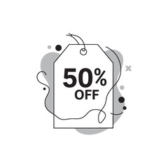  Fifty percent off sale tag modern design great discount offer